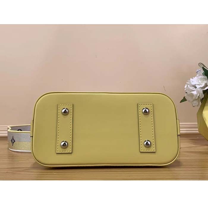 Louis Vuitton LV Women Alma BB Handbag Jaune Plume Yellow Epi Grained Cowhide Leather