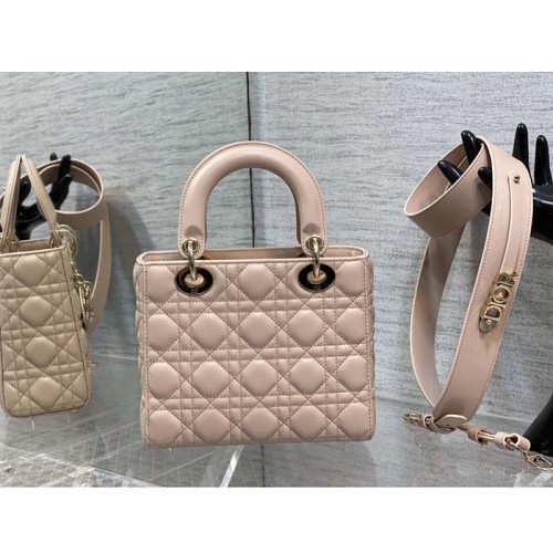 Dior Women CD Small Lady Dior My ABCDior Bag Beige Cannage Lambskin