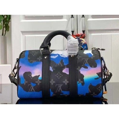 Louis Vuitton LV Unisex Keepall Bandoulière 25 Sunrise Eclipse Reverse Coated Canvas