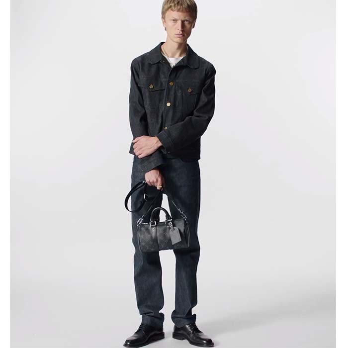 Louis Vuitton LV Unisex Keepall Bandoulière 25 Monogram Eclipse Reverse Coated Canvas