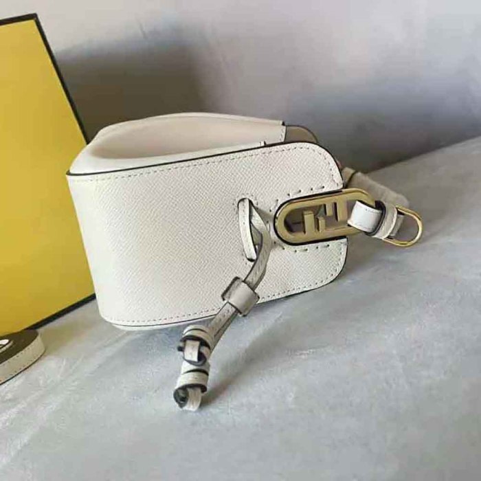 Fendi Women Pomodorino White Leather Mini-Bag