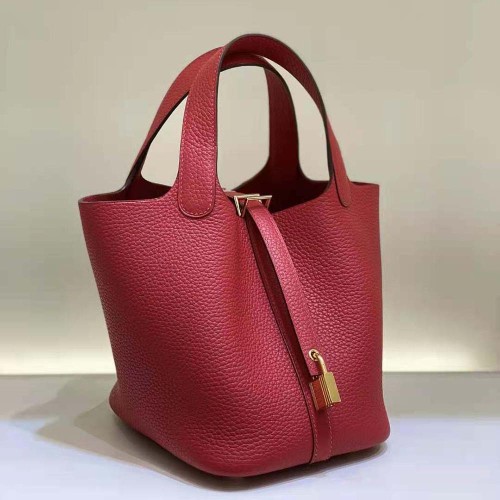 Hermes Women Picotin Lock 18cm in Cowhide leather-Red