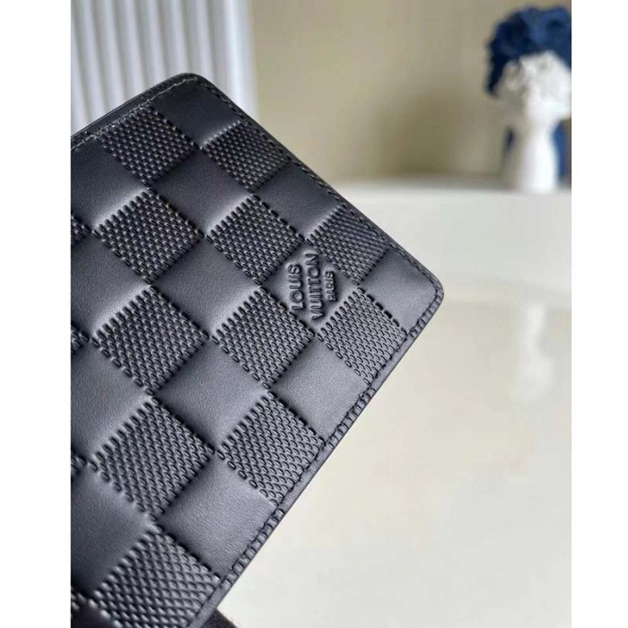 Louis Vuitton LV Unisex Multiple Wallet Black Damier Infini Leather