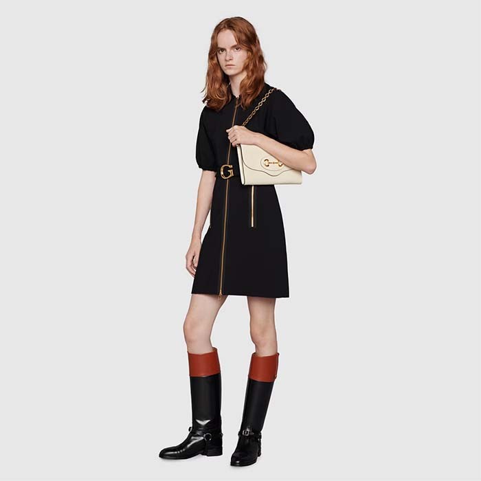 Gucci GG Women Gucci Horsebit 1955 Small Bag White Leather