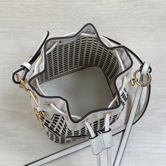 Fendi Women Mon Tresor Two-Toned Perforated Leather Mini Bag