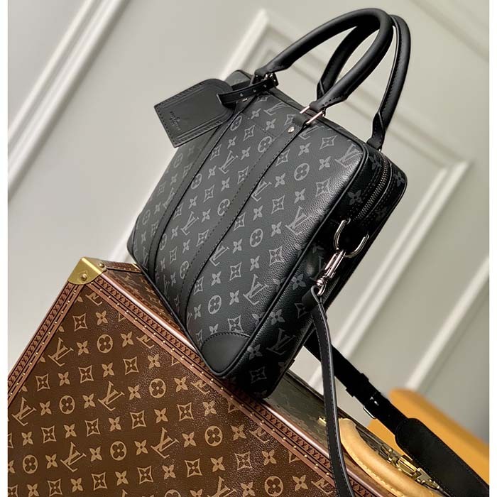 Louis Vuitton LV Men Porte-Documents Voyage PM Monogram Eclipse Coated Canvas