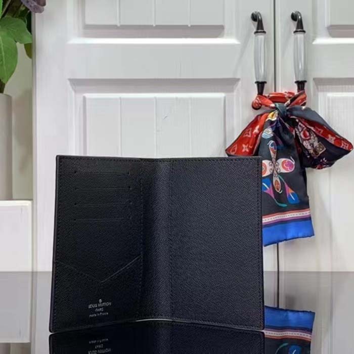 Louis Vuitton LV Unisex Passport Cover Red Sunset Monogram Eclipse Coated Canvas