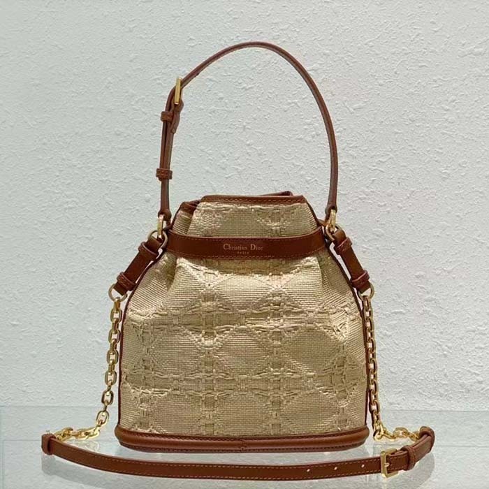 Dior Women CD Medium C'est Dior Bag Natural Cannage Raffia