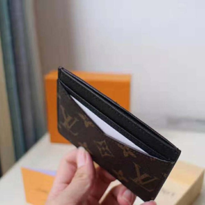 Louis Vuitton LV Unisex Neo Porte Cartes in Monogram Macassar Canvas-Brown