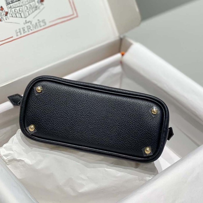 Hermes Unisex Bolide 1923 Bag in Epsom Calfskin-Black/Gold