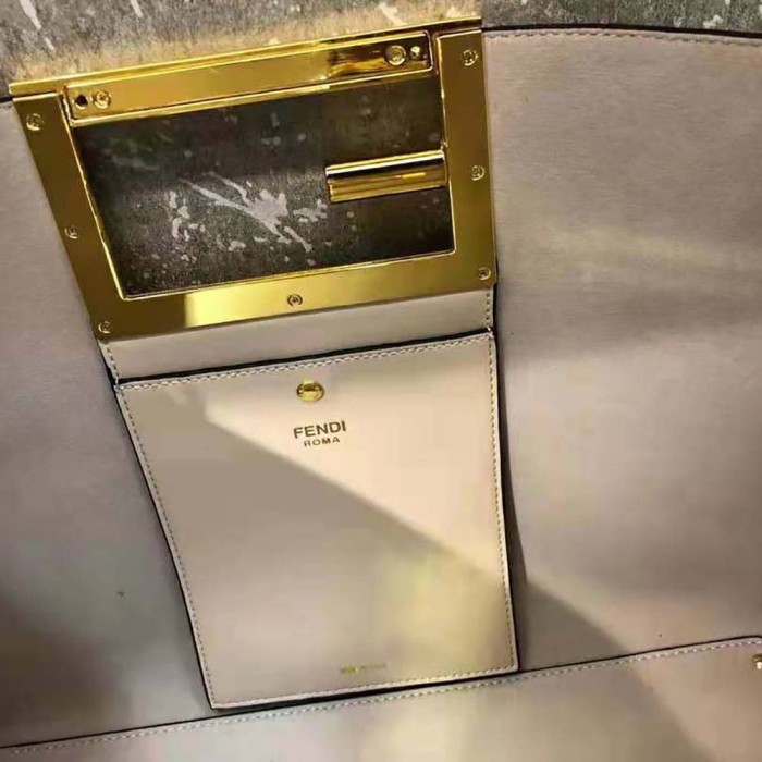 Fendi Women Way Medium Made of Camellia-Colored Leather Bag-White