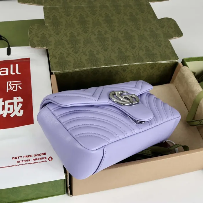 Gucci Women GG Marmont Small Shoulder Bag-Purple 837280AAFA15306