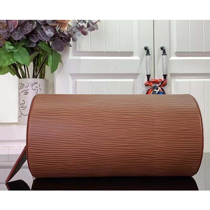 Louis Vuitton LV Unisex Soft Polochon MM Cognac Calf Leather Textile Lining