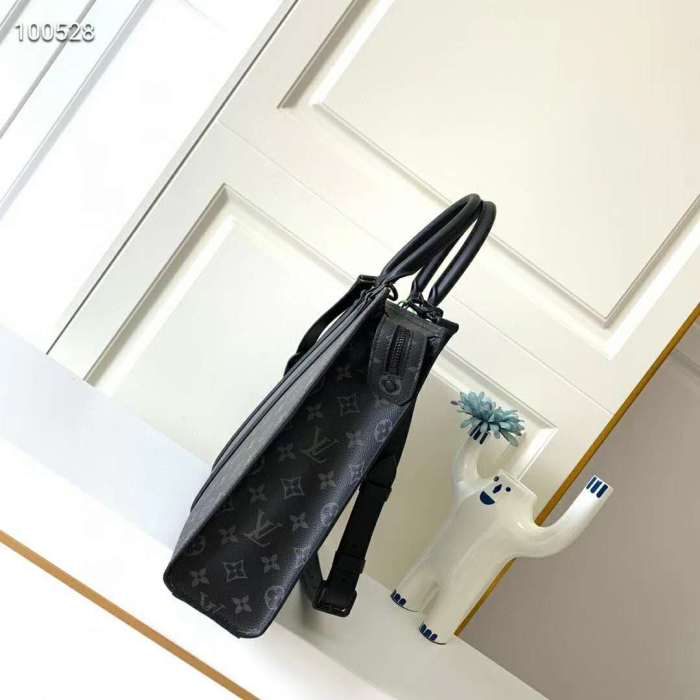 Louis Vuitton LV Unisex Sac Plat Horizontal Zipper Monogram Eclipse Canvas