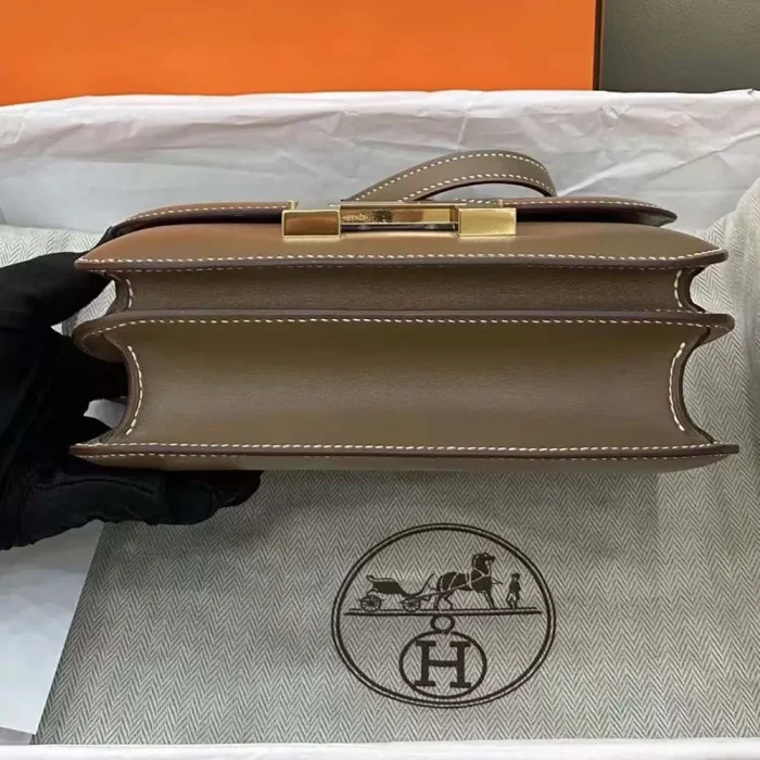 Hermes Women Constance 24 Bag Box Leather-Gray/Gold