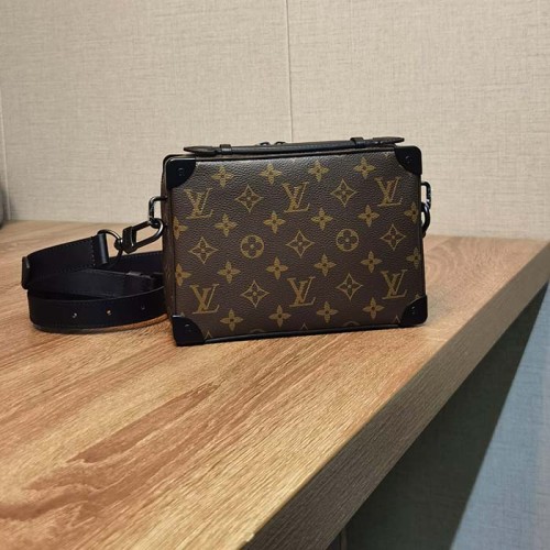 Louis Vuitton LV Unisex Handle Soft Trunk Monogram Macassar Coated Canvas Cowhide Leather