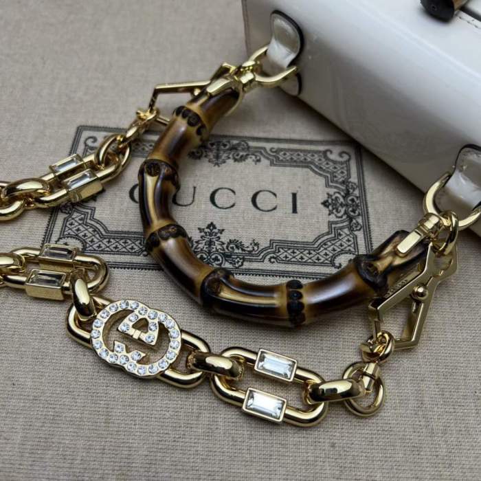 Gucci Women GG Gucci Bamboo 1947 Super Mini Bag Light Beige Leather