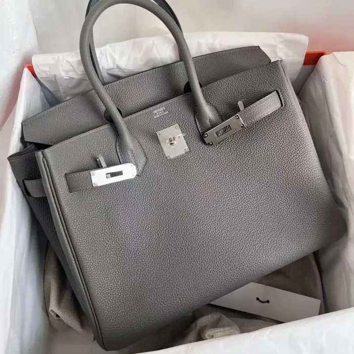 Hermes Birkin 30 Bag in Epsom Leather with Gold Hardware-Grey