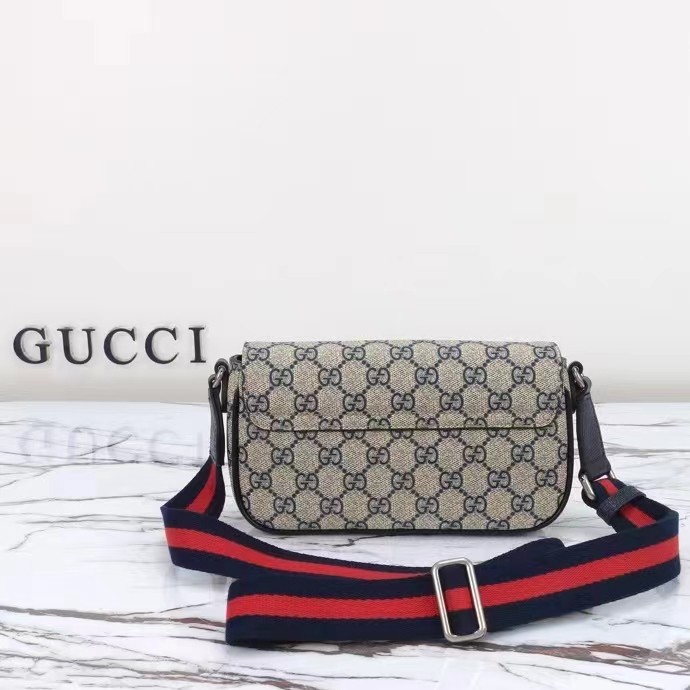 Gucci Unisex Ophidia Mini Bag Beige Blue GG Supreme Canvas