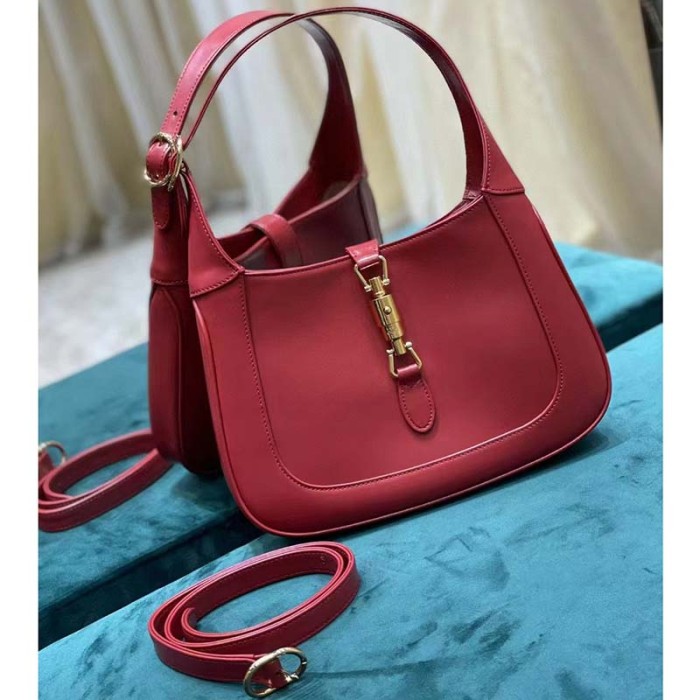 Gucci Women Jackie 1961 Small Shoulder Bag Red Leather