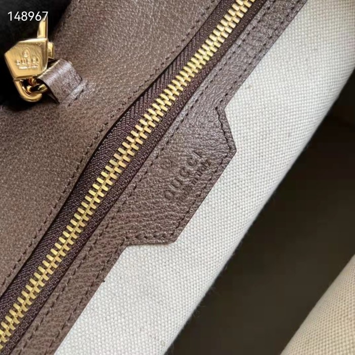 Gucci Unisex Tote Bag Jumbo GG Camel Ebony Jumbo GG Canvas