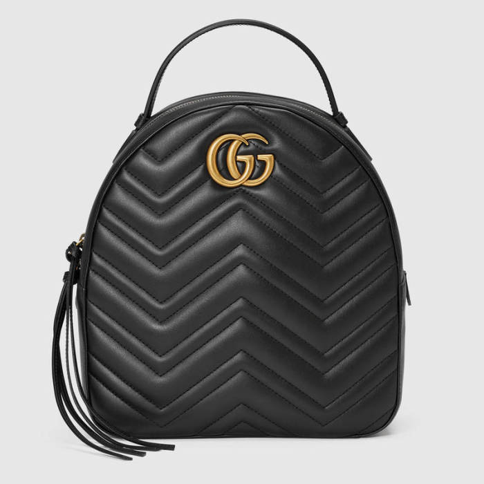 Gucci GG Marmont Quilted Backpack in Soft Matelassé Chevron Leather