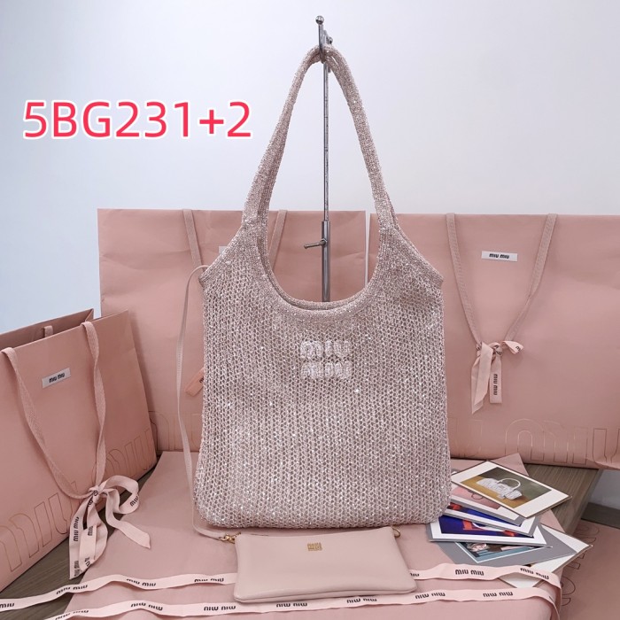5BG231MiuMiu new sequined mesh IVY handbag