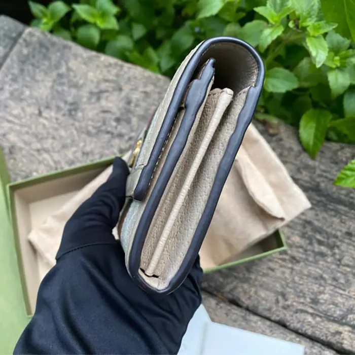 Gucci GG Unisex Ophidia Continental Wallet in GG Supreme Canvas-Beige