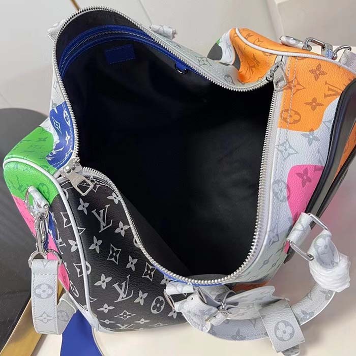 Louis Vuitton LV Unisex Keepall Bandoulière 45 Multicolor Monogram Coated Canvas Cowhide Leather