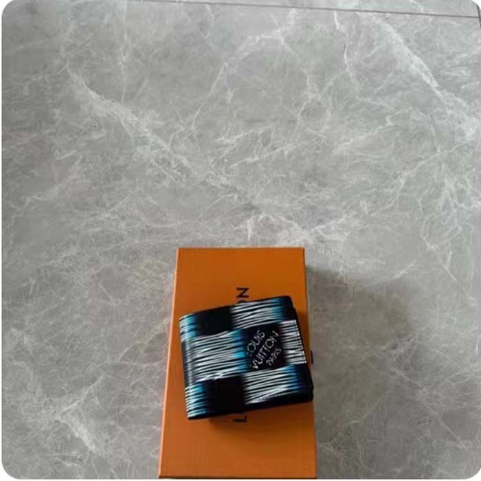 Louis Vuitton LV Unisex Slender Wallet Blue Moon Damier Rush Epi XL Leather Cowhide