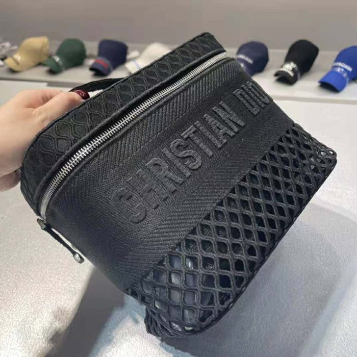 Dior Women Diortravel Vanity Case Mesh Embroidery