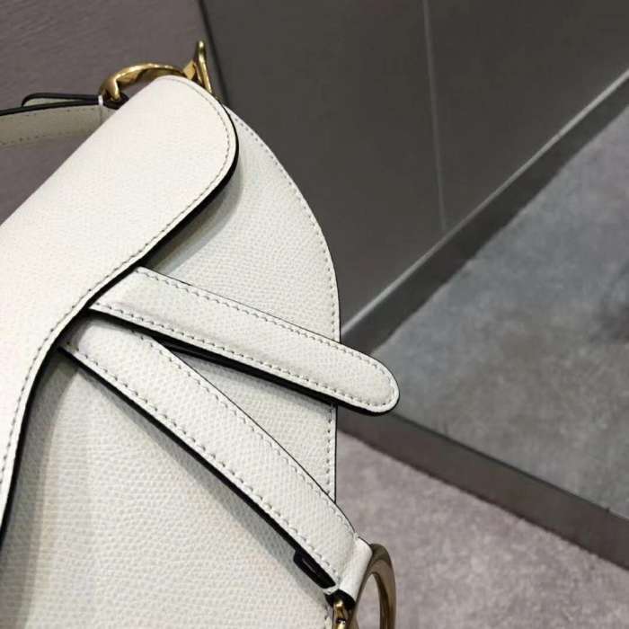 Dior Women Saddle Bag Latte Ultramatte Calfskin 'D' 'CD' Signature-White