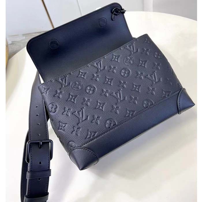 Louis Vuitton LV Unisex Steamer PM Bag Black Taurillon Monogram Cowhide Leather M24436