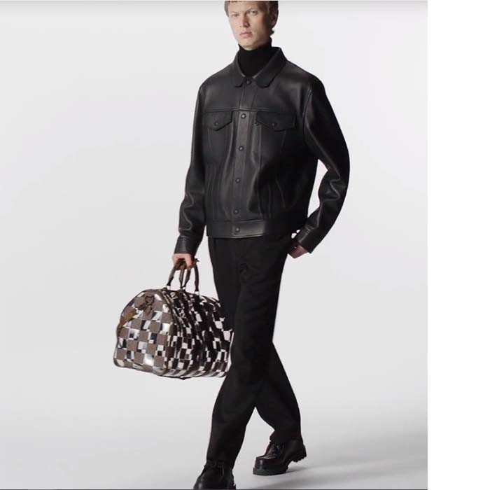 Louis Vuitton LV Unisex Keepall Bandoulière 50 Travel Bag Monogram Chess Coated Canvas PVC