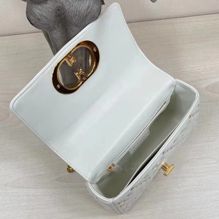 Dior Women Small Dior Caro Bag Latte Lucky Star Cannage Lambskin