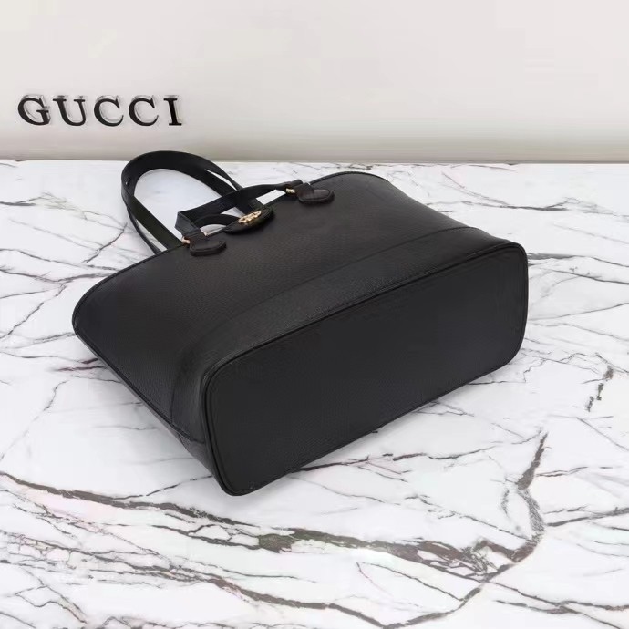 Gucci Women GG Ophidia Mini Tote Bag Black Leather Double G
