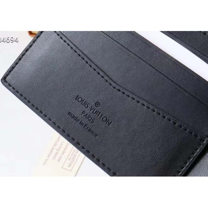 Louis Vuitton LV Unisex PF Slender Wallet Yelow Blue Taurillon Cowhide Leather