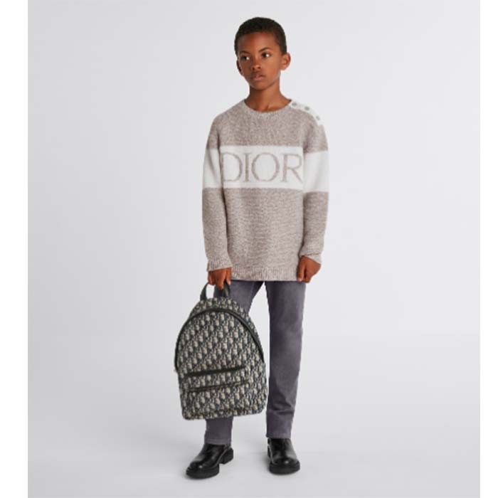 Dior Unisex CD Kid's Rider Sling Bag Beige Blue Dior Oblique Jacquard