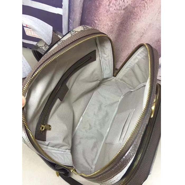 Gucci Unisex Ophidia GG Backpack Beige Ebony GG Supreme Canvas Double G Style ‎779901 FABYY 9744