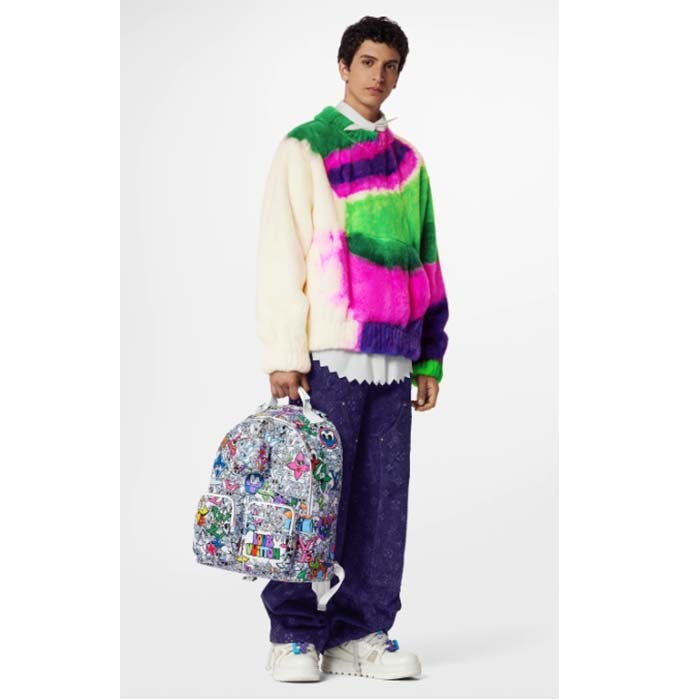 Louis Vuitton LV Unisex Backpack Multipocket Multicolor Monogram Comics Coated Canvas