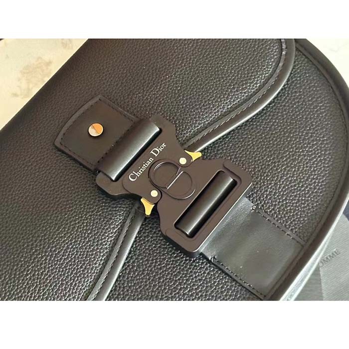 Dior Unisex CD Gallop Bag Strap Black Grained Calfskin