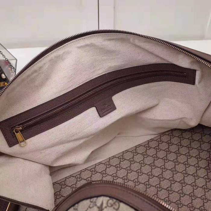Gucci GG Unisex Ophidia GG Large Carry-On Duffle in Beige/Ebony GG Supreme Canvas