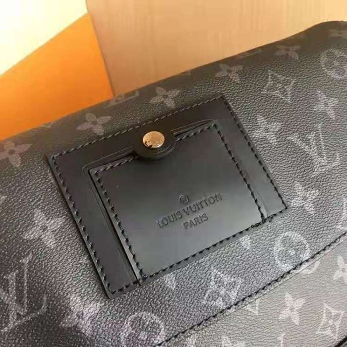 Louis Vuitton LV Men Messenger PM Voyager Bag in Monogram Eclipse Canvas-Black