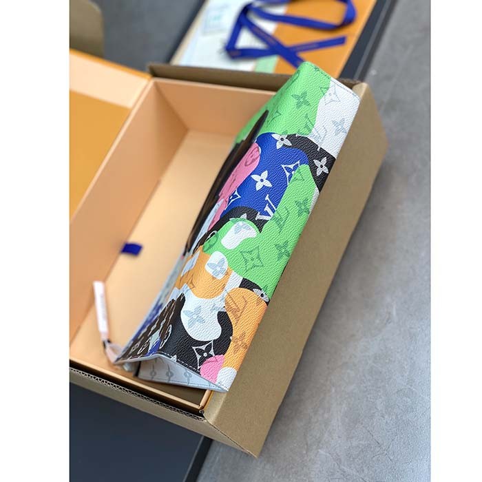 Louis Vuitton LV Unisex Pochette Voyage Multicolor Monogram Coated Canvas Cowhide Leather