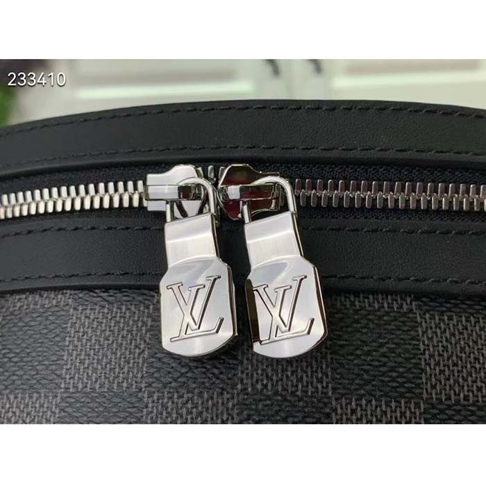 Louis Vuitton LV Unisex Discovery Backpack PM Damier Graphite Coated Canvas Cowhide Leather