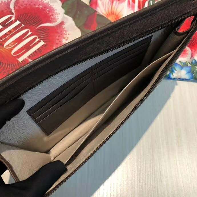 Gucci GG Unisex Ophidia GG Pouch Beige/Ebony GG Supreme Canvas