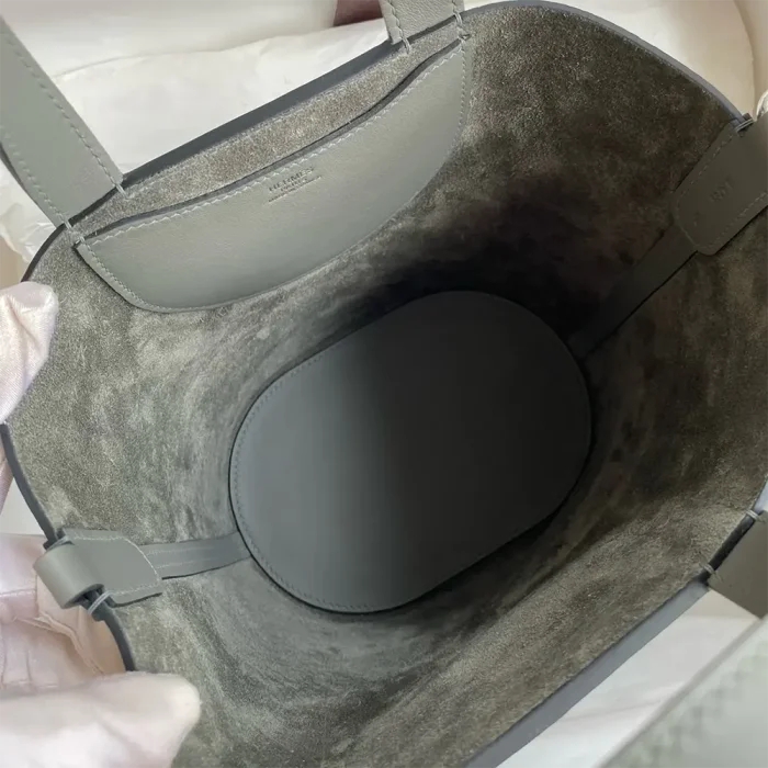 Hermes Women In the Loop 18 Handbag Clemence Leather-Gray/Silver