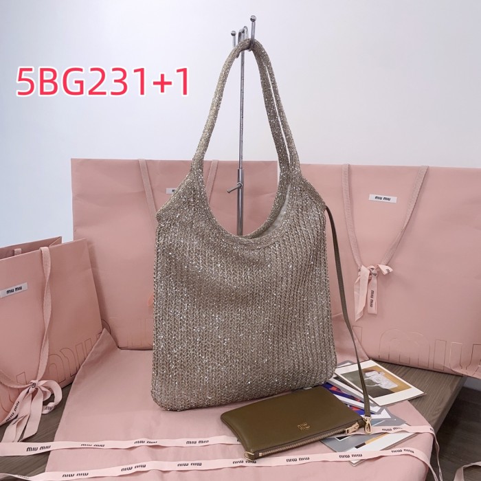 5BG231MiuMiu new sequined mesh IVY handbag
