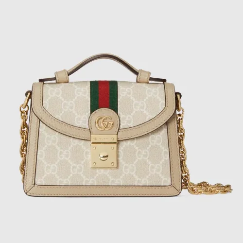 Gucci Women Ophidia Mini Top Handle Bag-White 696180