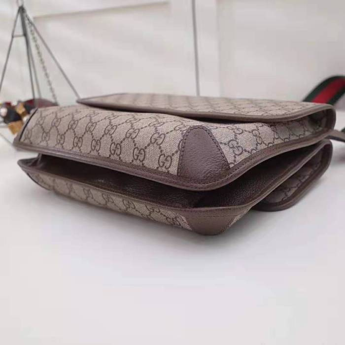 Gucci GG Unisex Neo Vintage Messenger Bag in Beige/Ebony GG Supreme Canvas